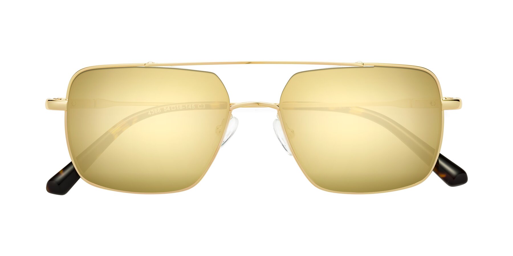 Folded Front of Jever in Gold with Gold Mirrored Lenses