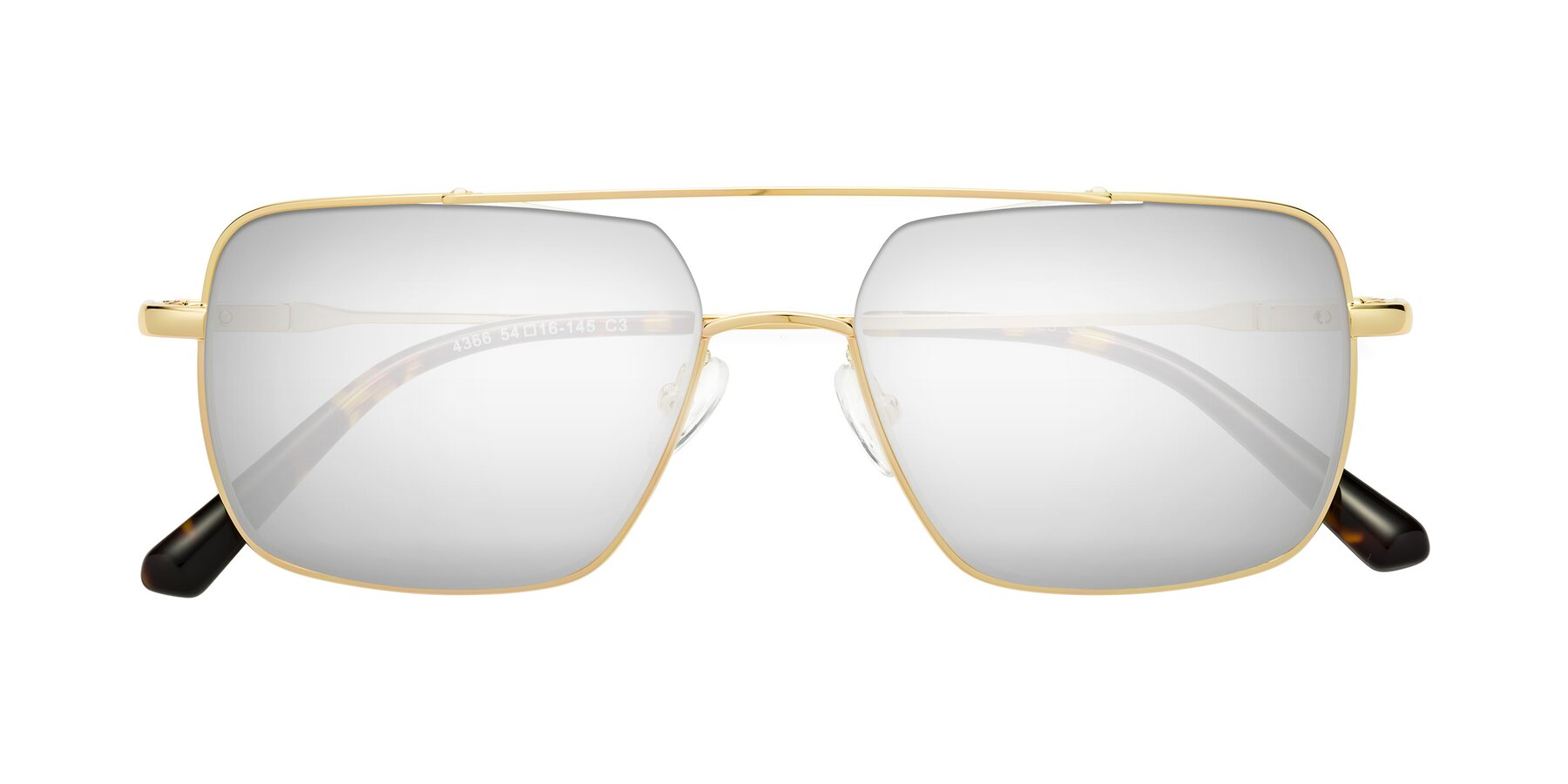 Folded Front of Jever in Gold with Silver Mirrored Lenses