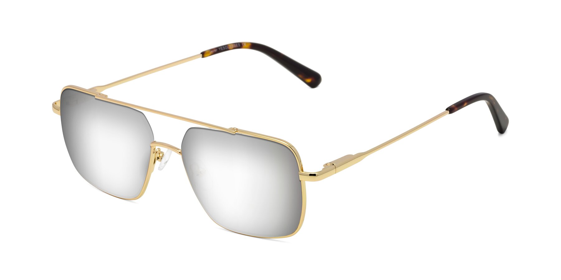 Angle of Jever in Gold with Silver Mirrored Lenses
