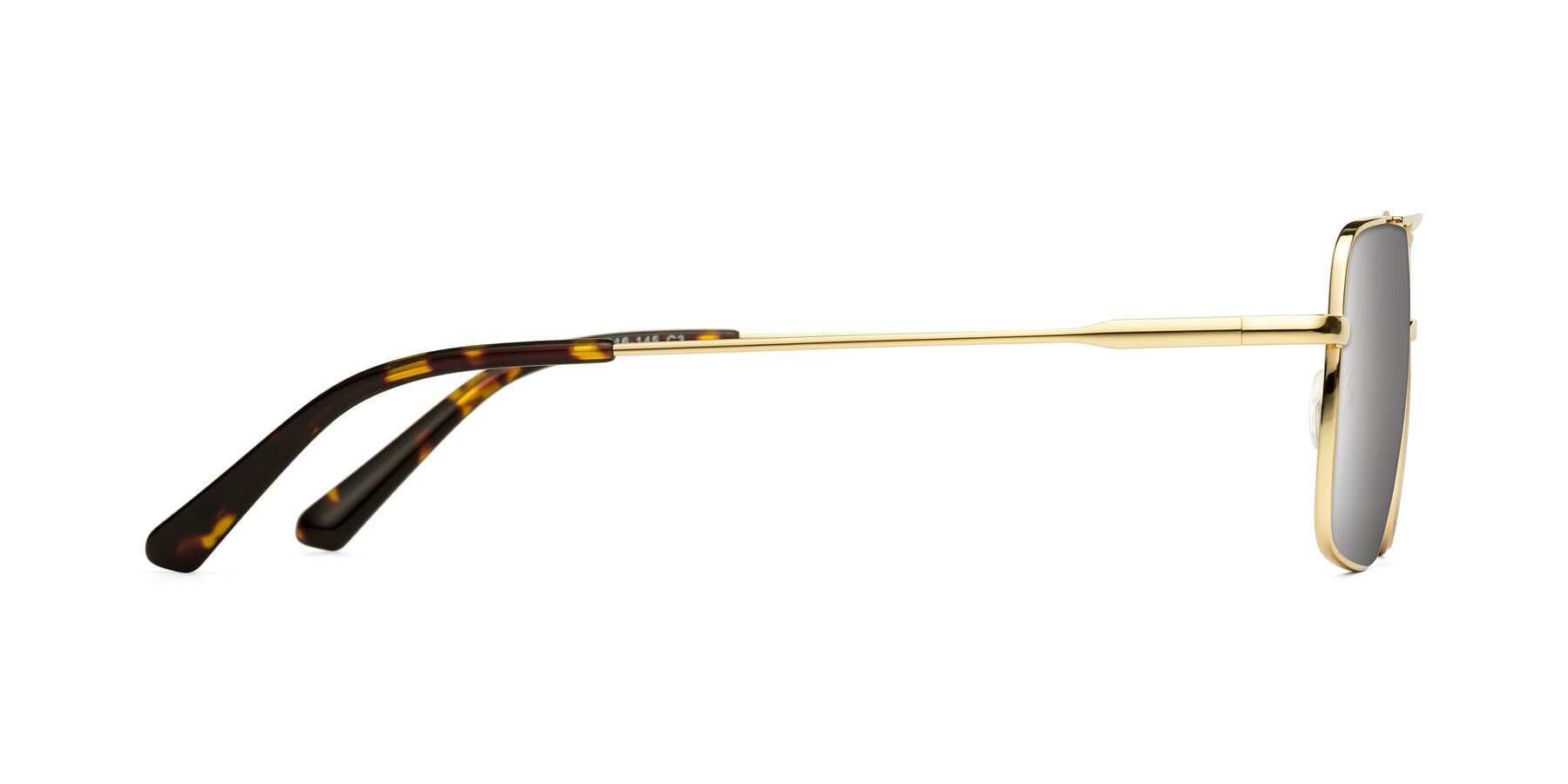 Side of Jever in Gold with Silver Mirrored Lenses