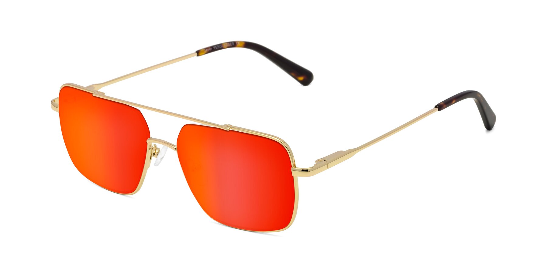 Angle of Jever in Gold with Red Gold Mirrored Lenses