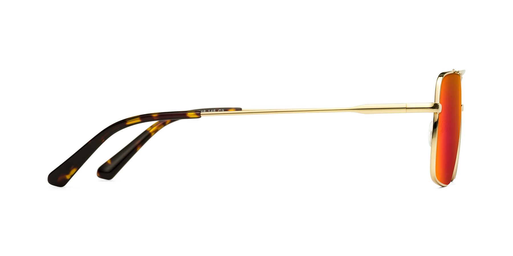 Side of Jever in Gold with Red Gold Mirrored Lenses