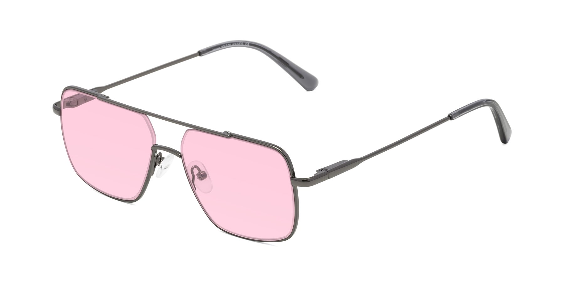Angle of Jever in Gunmetal with Light Pink Tinted Lenses