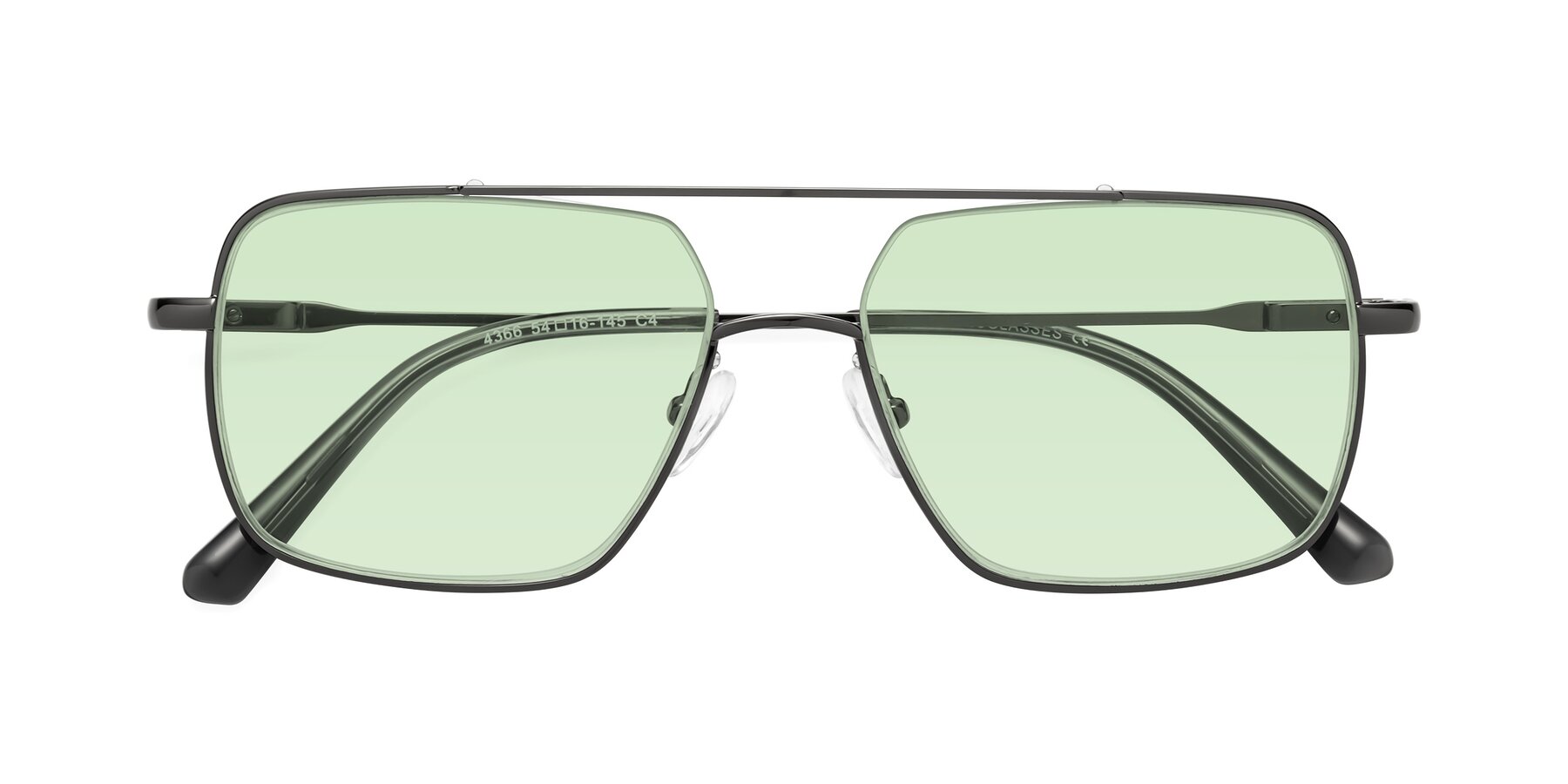 Folded Front of Jever in Gunmetal with Light Green Tinted Lenses