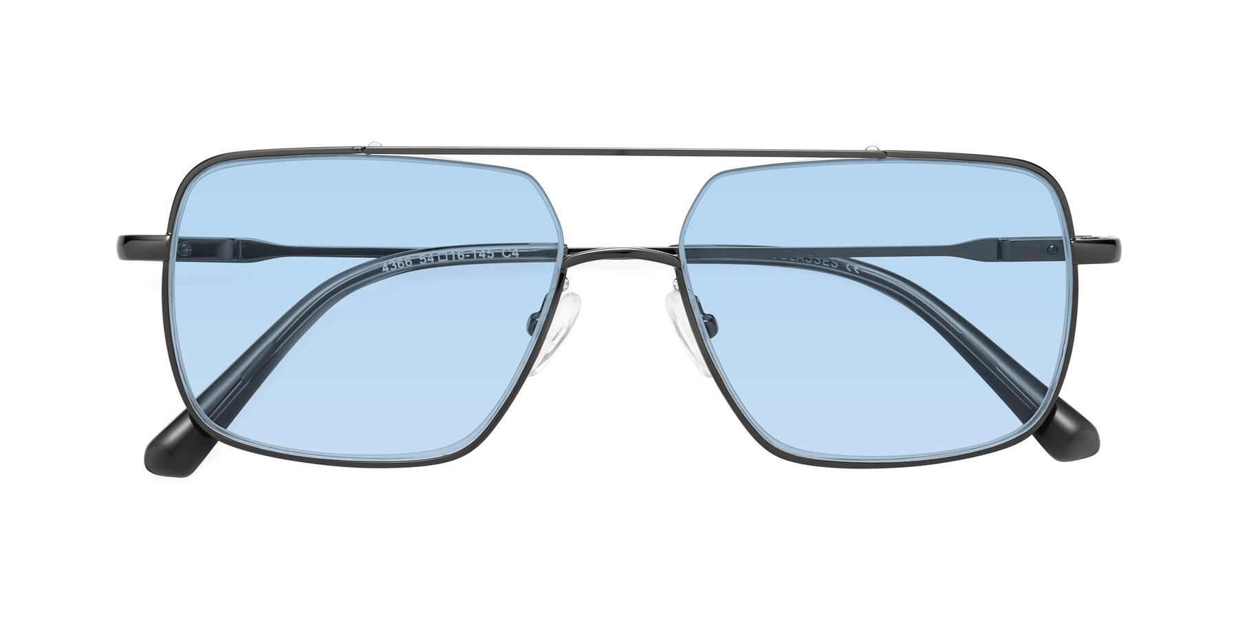 Folded Front of Jever in Gunmetal with Light Blue Tinted Lenses