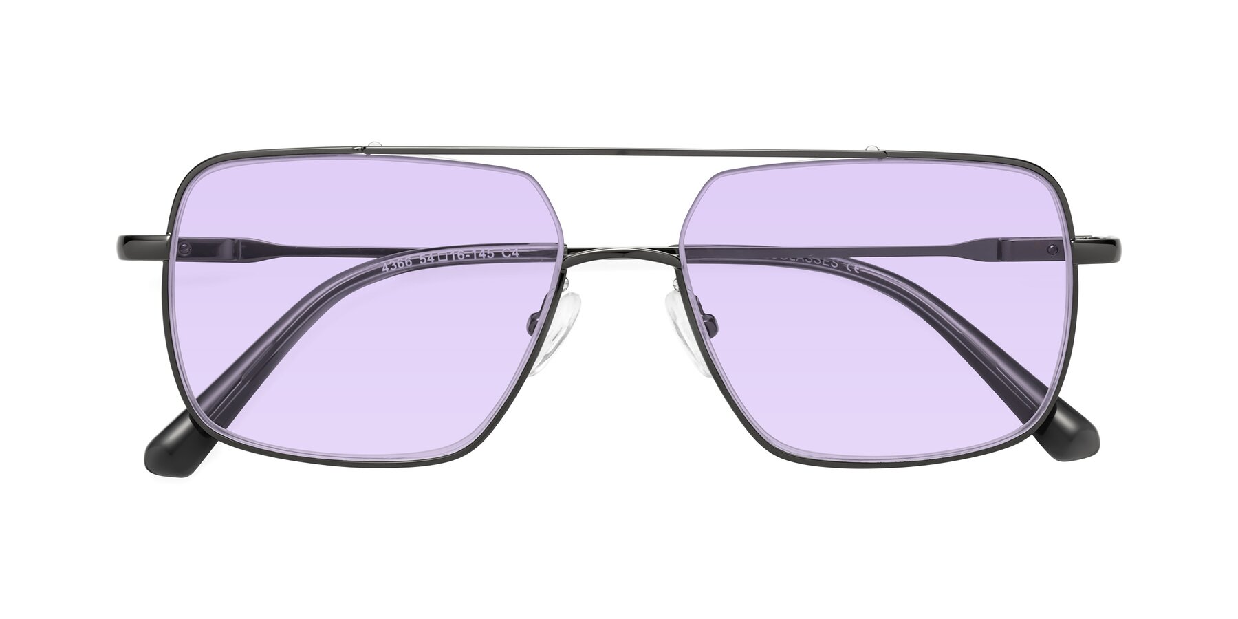 Folded Front of Jever in Gunmetal with Light Purple Tinted Lenses