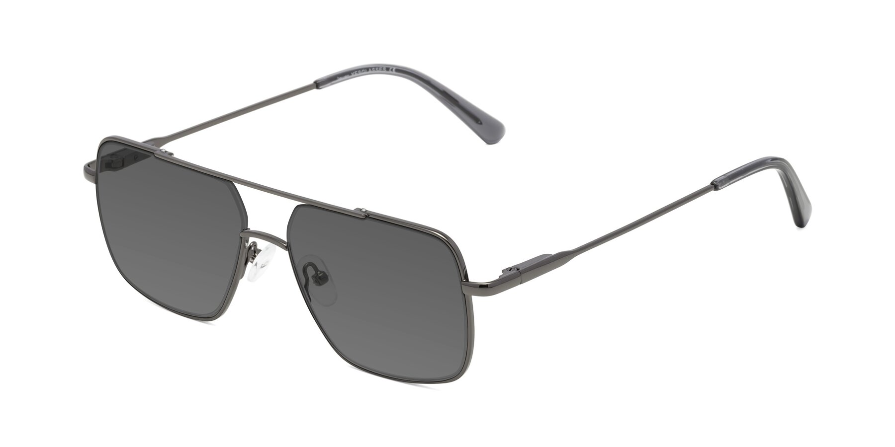 Angle of Jever in Gunmetal with Medium Gray Tinted Lenses