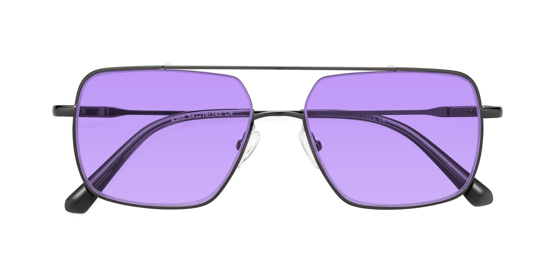 Folded Front of Jever in Gunmetal with Medium Purple Tinted Lenses