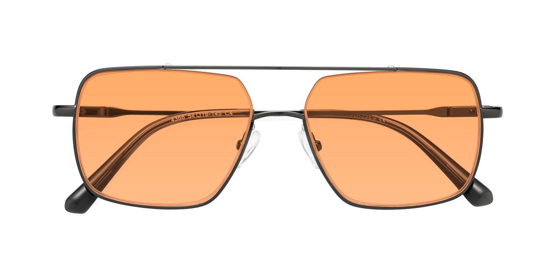 Folded Front of Jever in Gunmetal with Medium Orange Tinted Lenses