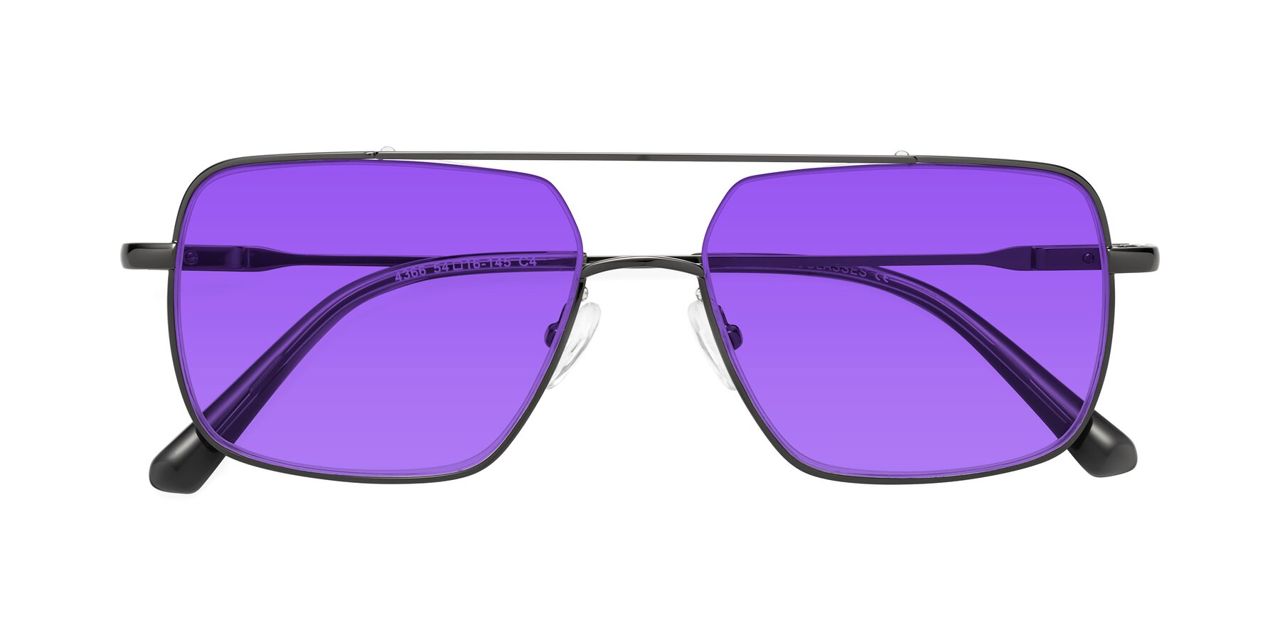 Folded Front of Jever in Gunmetal with Purple Tinted Lenses