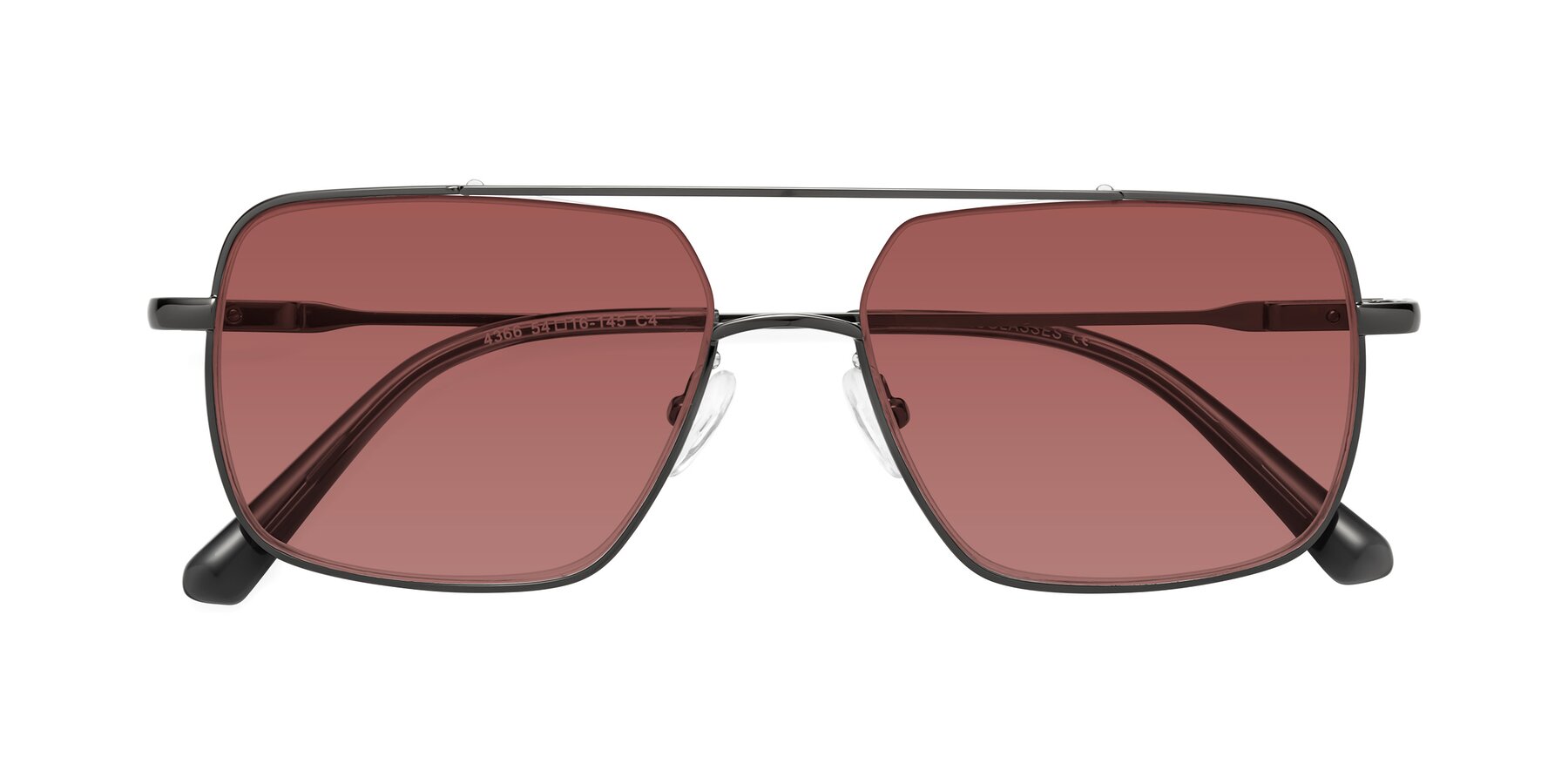 Folded Front of Jever in Gunmetal with Garnet Tinted Lenses