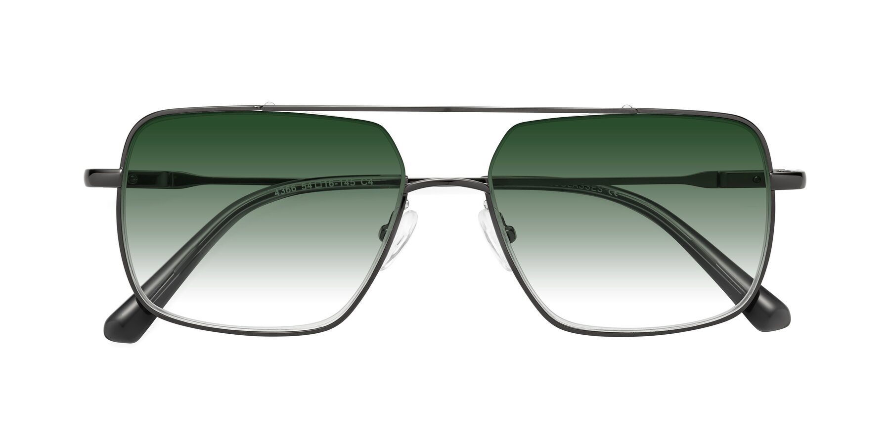 Folded Front of Jever in Gunmetal with Green Gradient Lenses