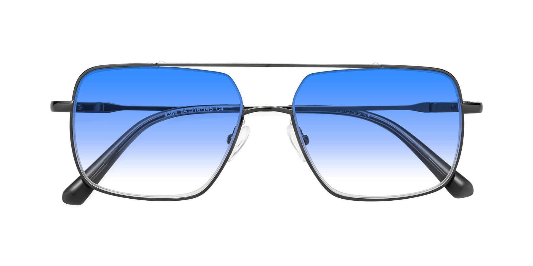 Folded Front of Jever in Gunmetal with Blue Gradient Lenses