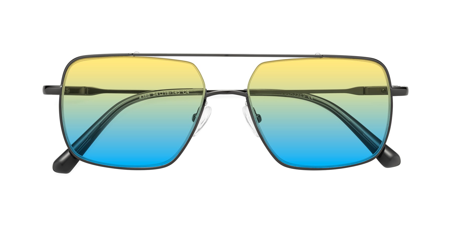 Folded Front of Jever in Gunmetal with Yellow / Blue Gradient Lenses