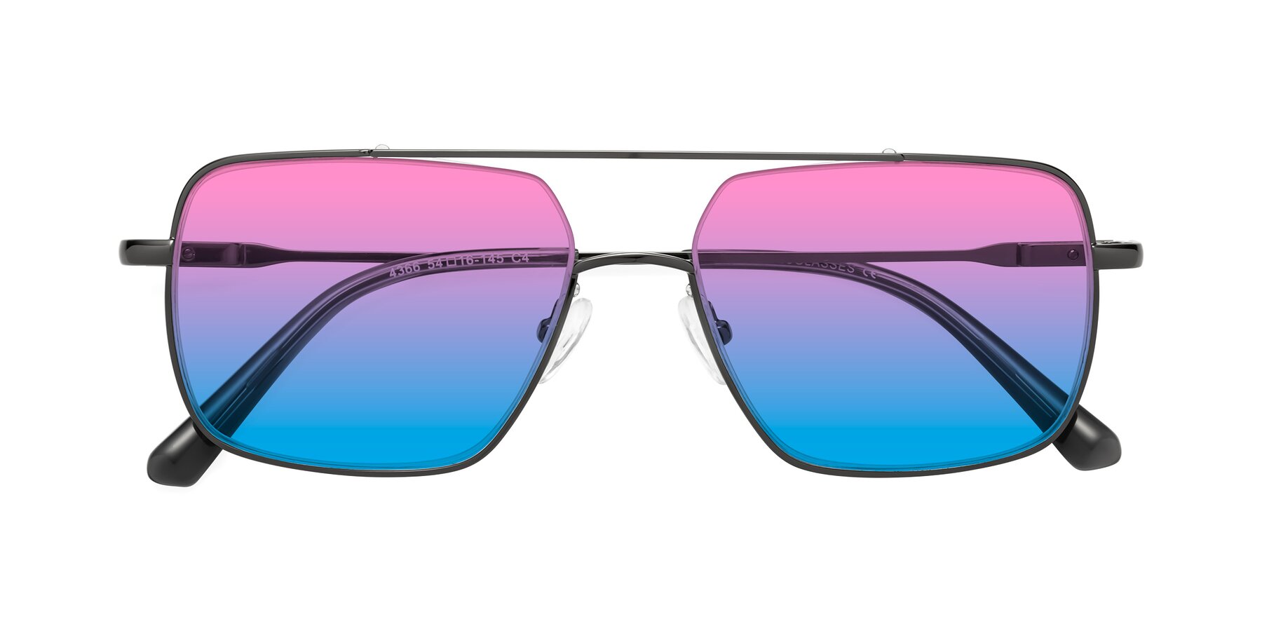 Folded Front of Jever in Gunmetal with Pink / Blue Gradient Lenses