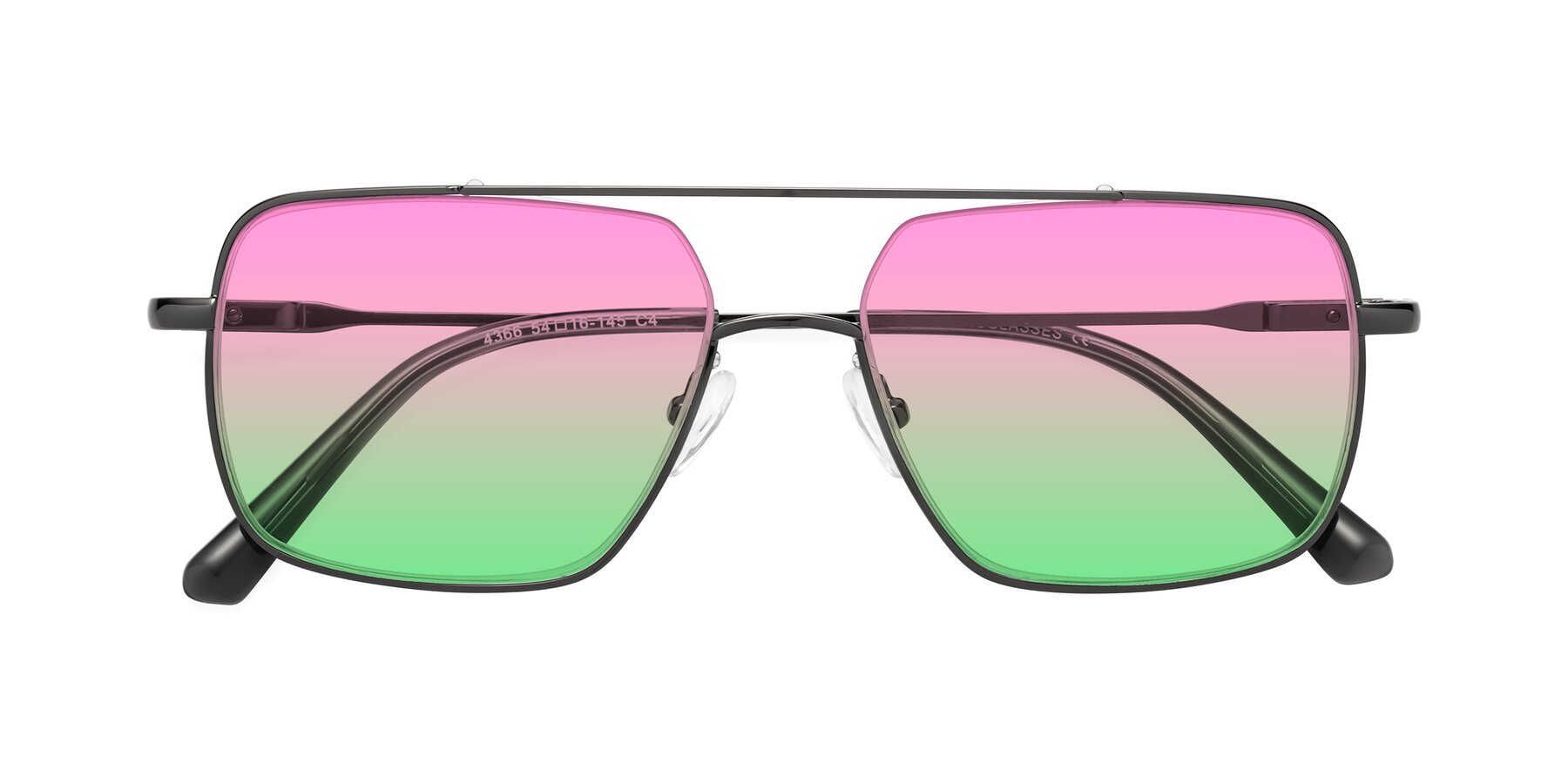 Folded Front of Jever in Gunmetal with Pink / Green Gradient Lenses
