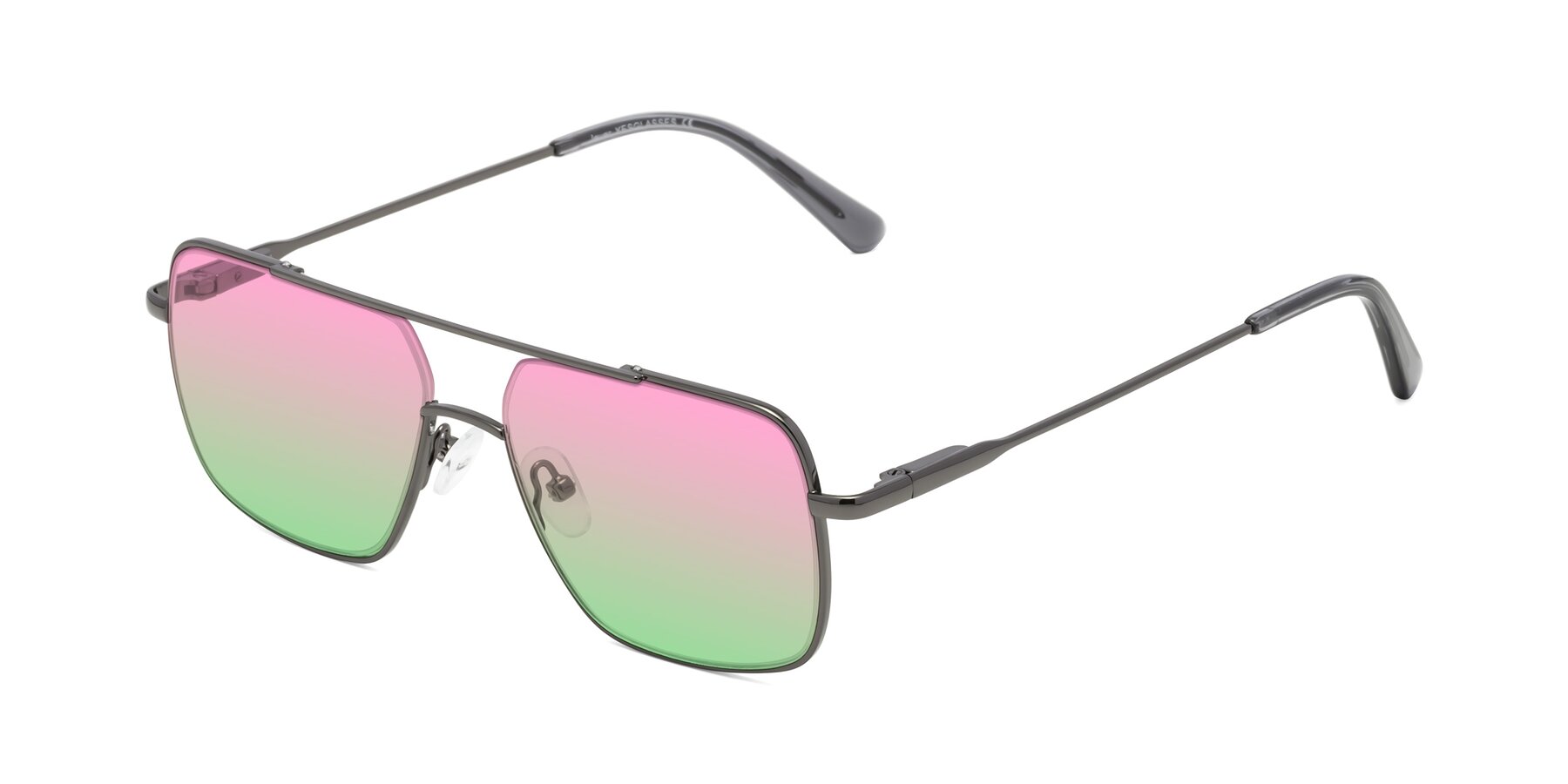 Angle of Jever in Gunmetal with Pink / Green Gradient Lenses
