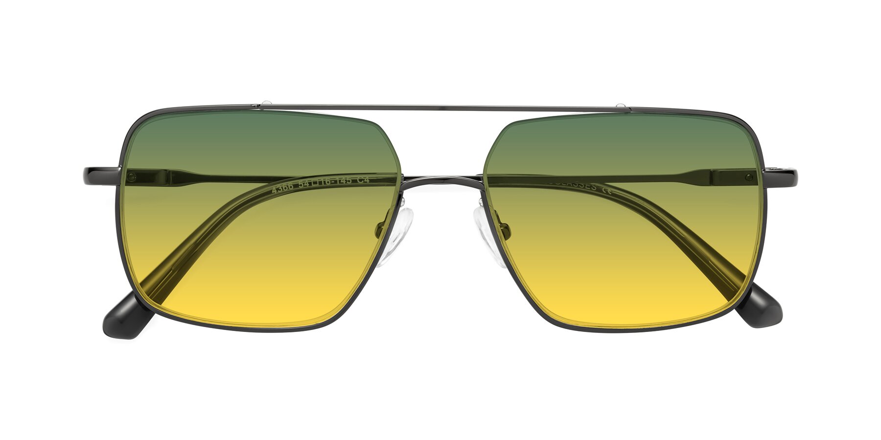 Folded Front of Jever in Gunmetal with Green / Yellow Gradient Lenses