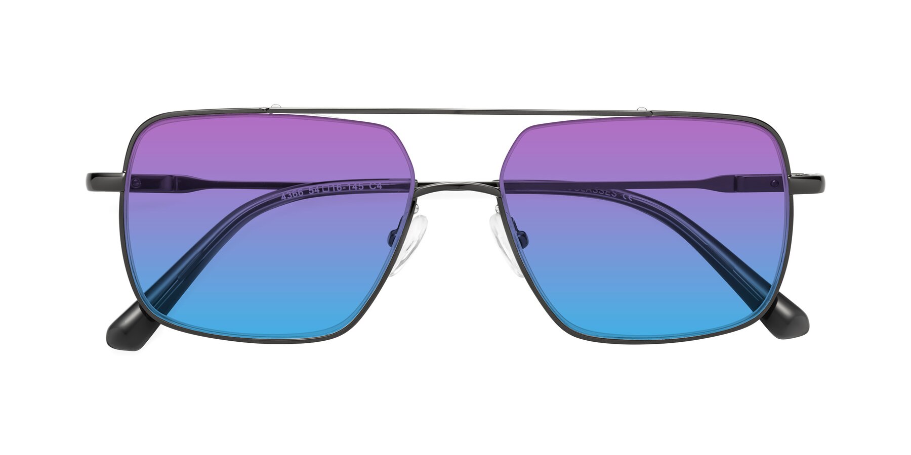 Folded Front of Jever in Gunmetal with Purple / Blue Gradient Lenses