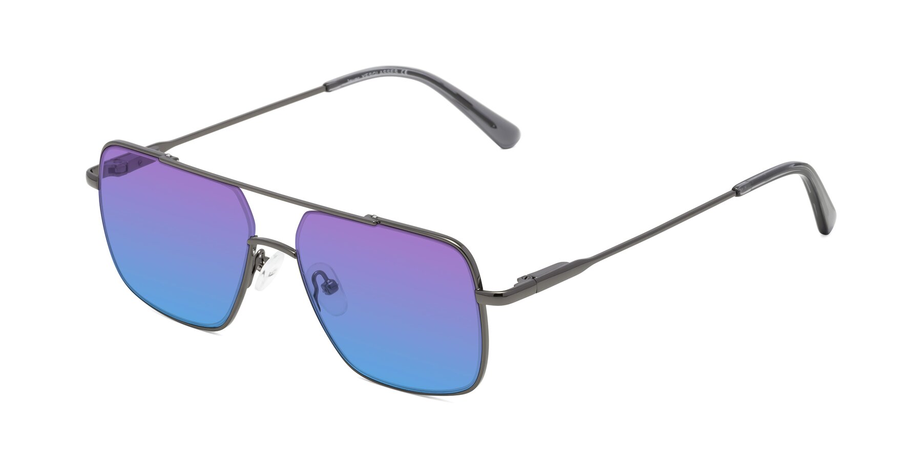 Angle of Jever in Gunmetal with Purple / Blue Gradient Lenses