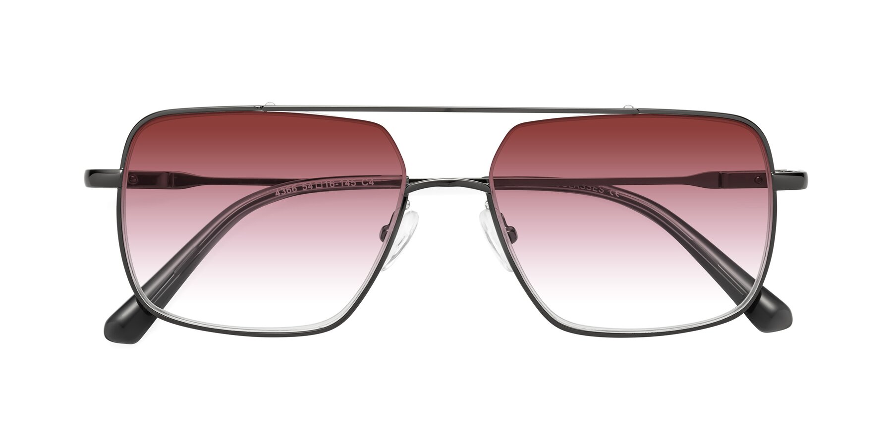 Folded Front of Jever in Gunmetal with Garnet Gradient Lenses