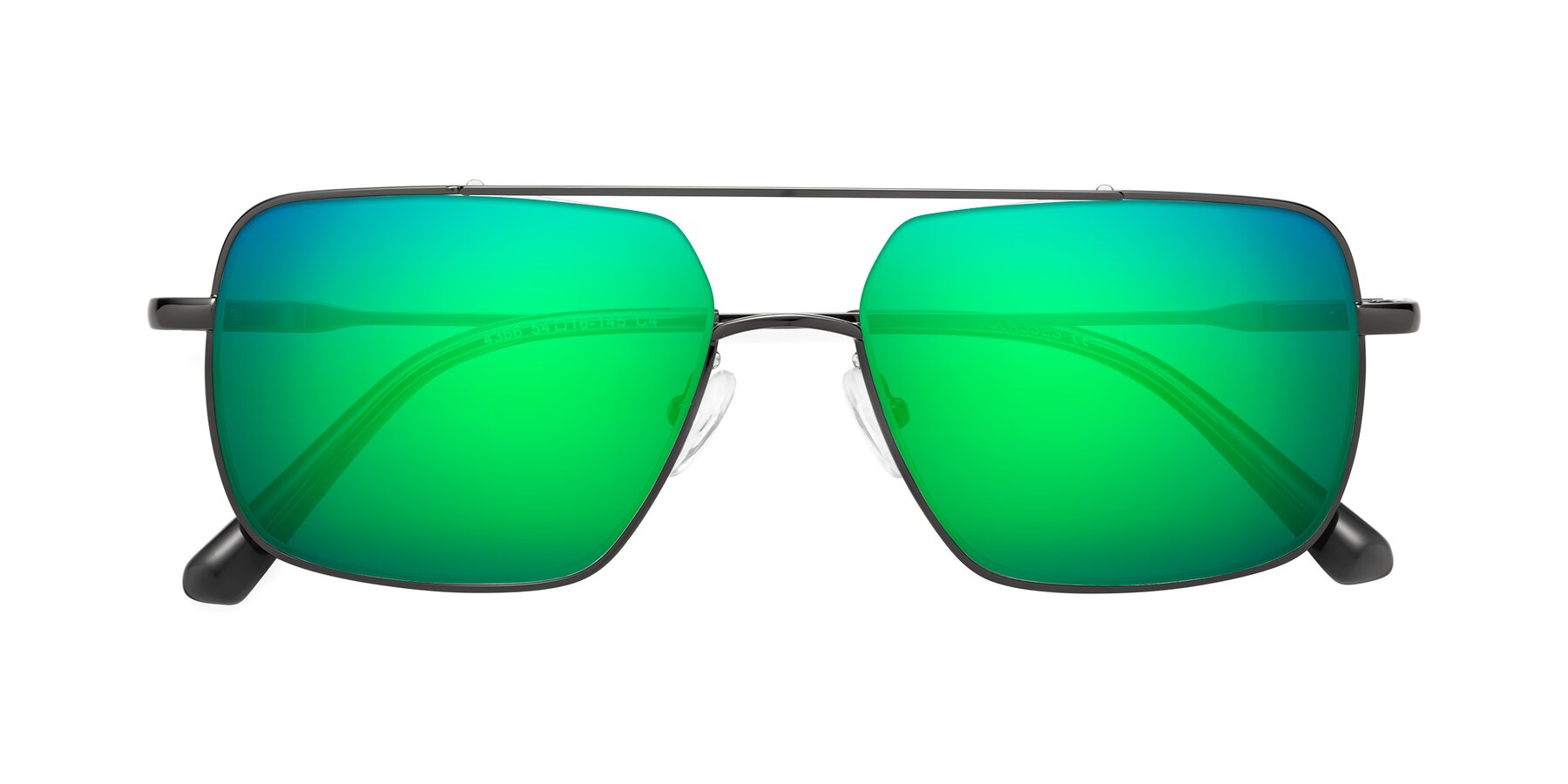 Folded Front of Jever in Gunmetal with Green Mirrored Lenses