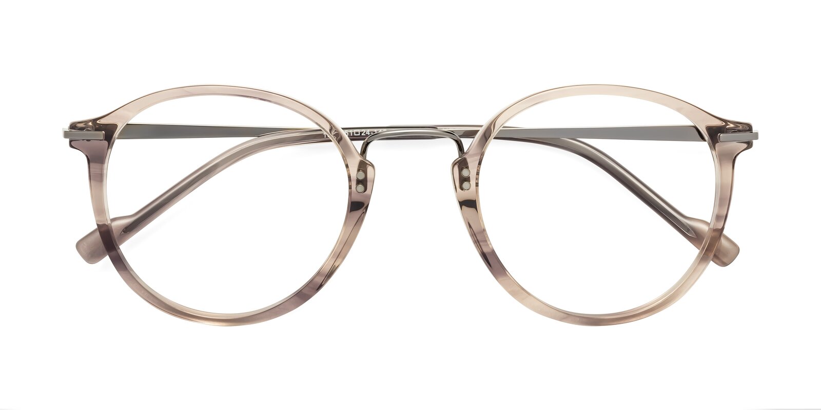 Stripe Champagne RetroVintage Lightweight Round Eyeglasses Lake