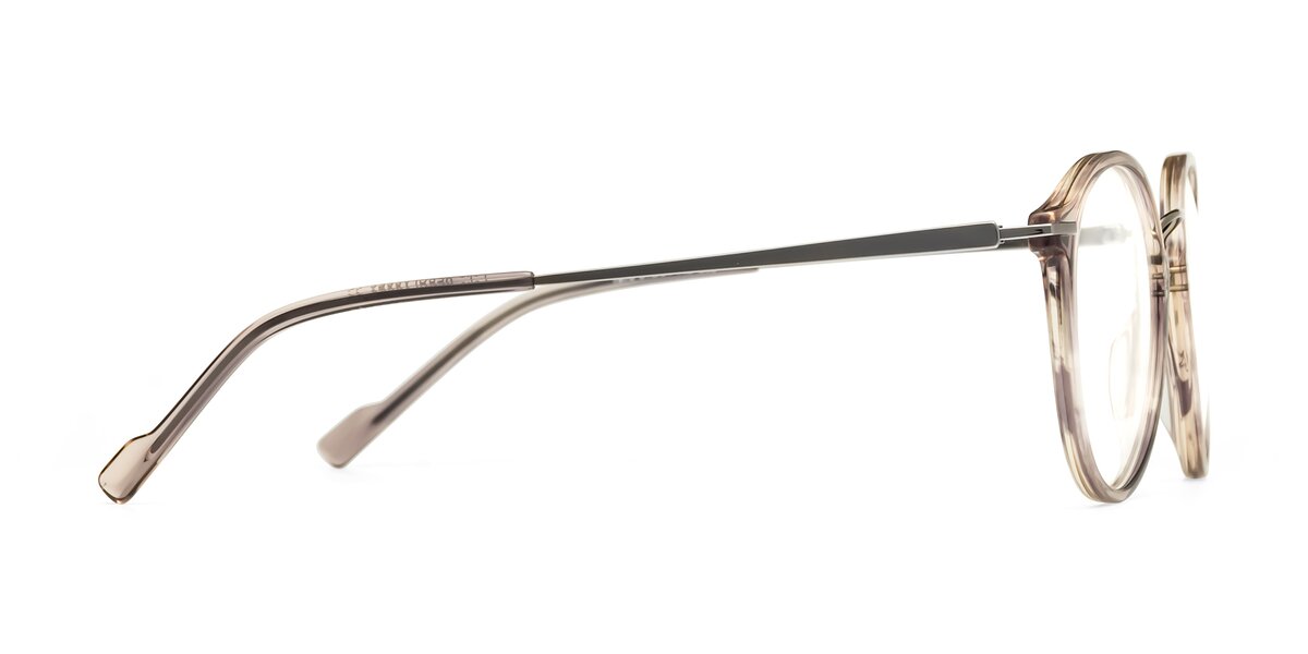 Stripe Champagne RetroVintage Lightweight Round Eyeglasses Lake