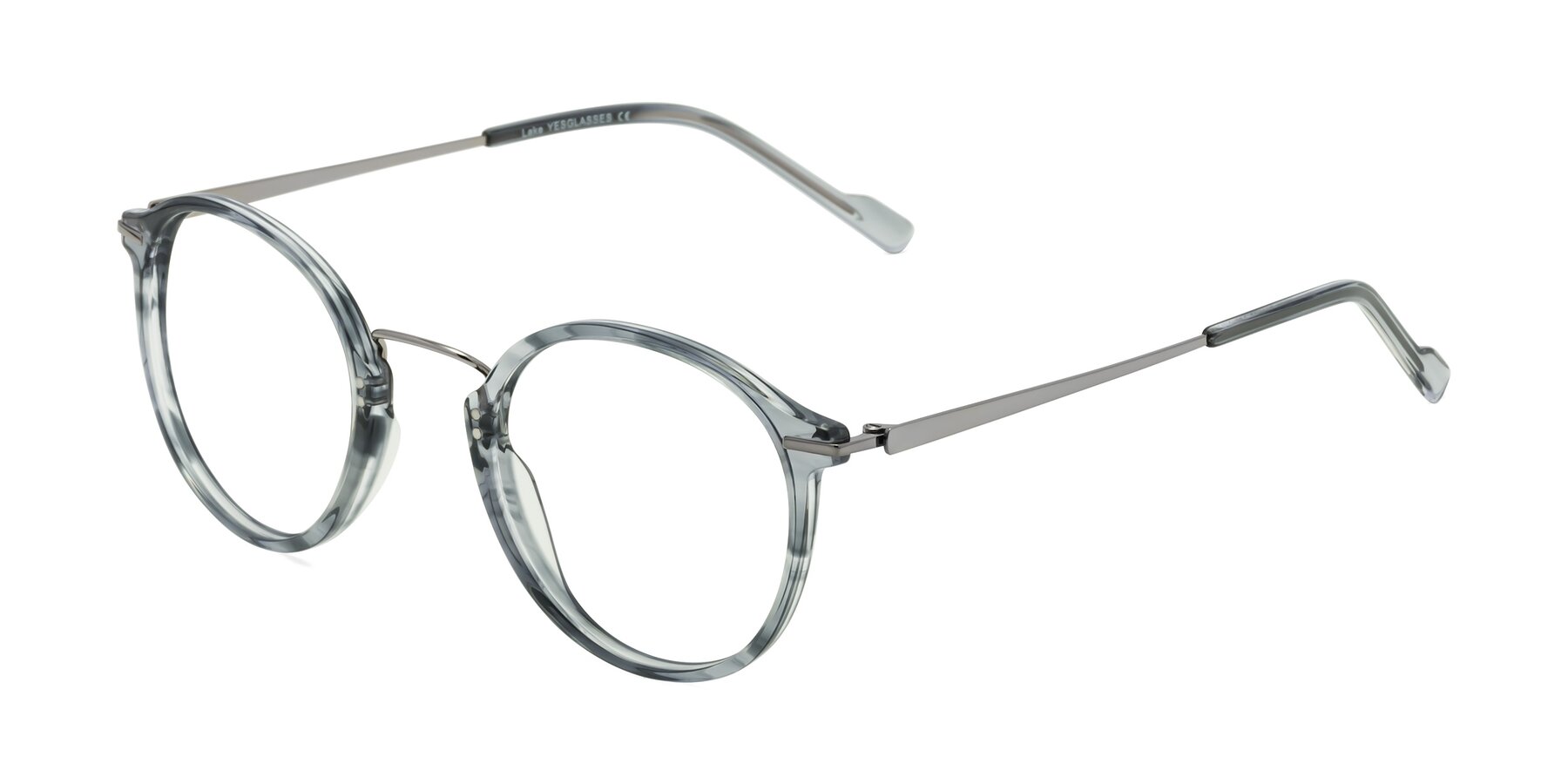 Angle of Lake in Stripe Gray with Clear Eyeglass Lenses