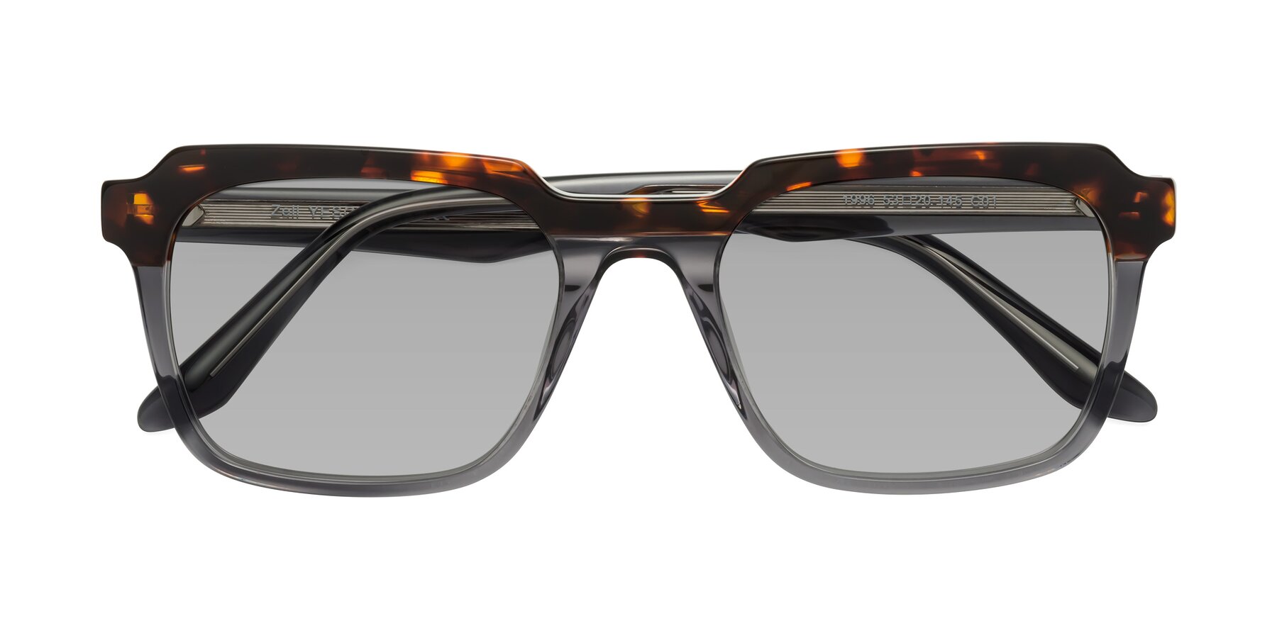 Folded Front of Zell in Tortoise/Gray with Light Gray Tinted Lenses