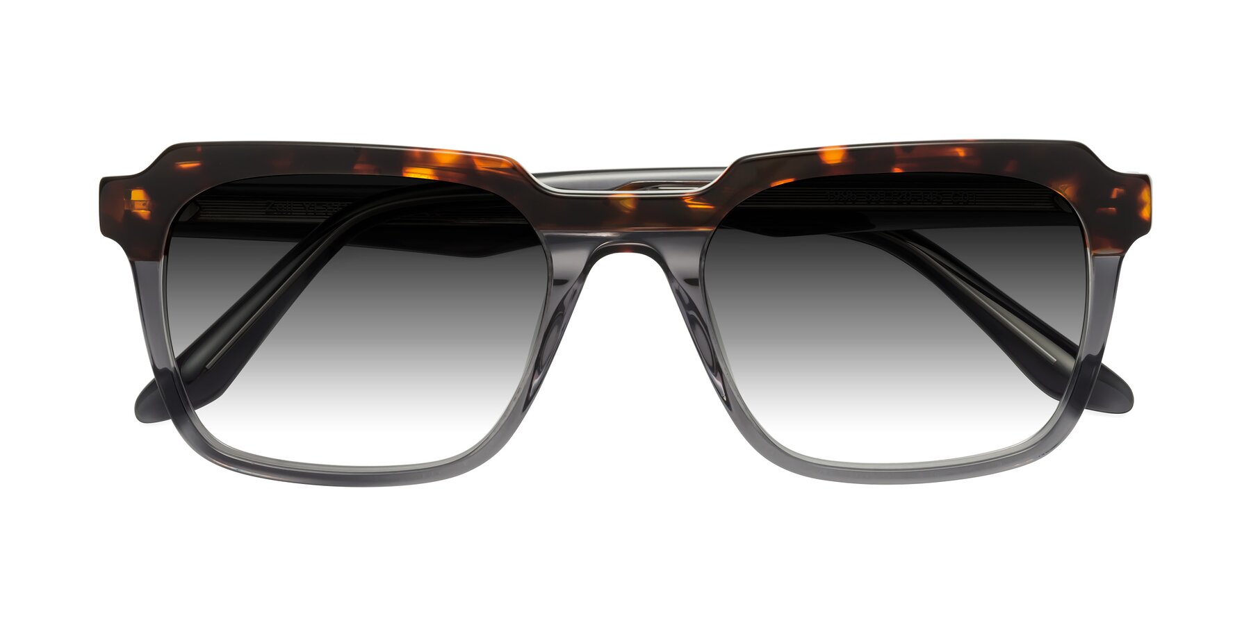 Folded Front of Zell in Tortoise/Gray with Gray Gradient Lenses