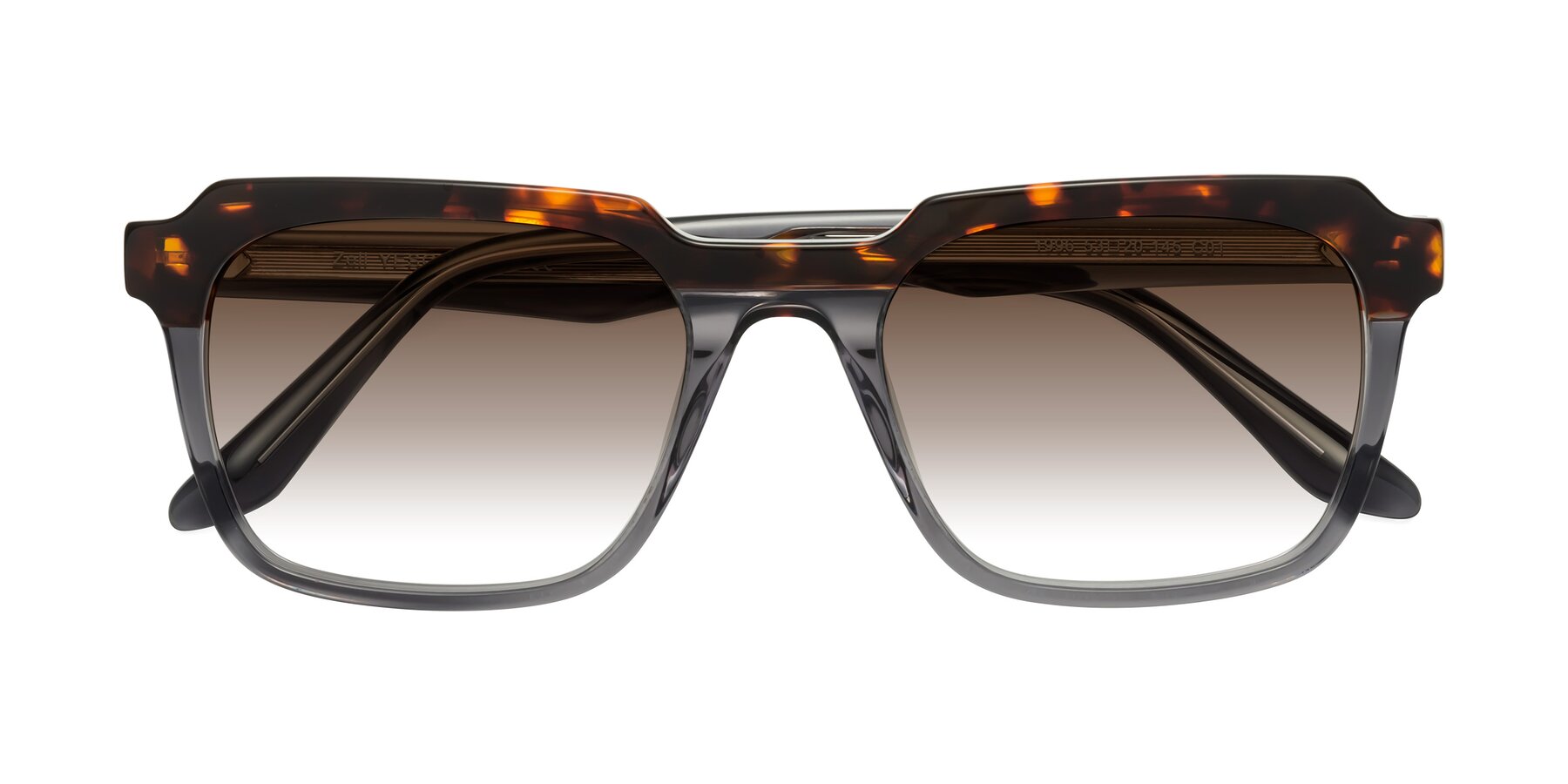 Folded Front of Zell in Tortoise/Gray with Brown Gradient Lenses