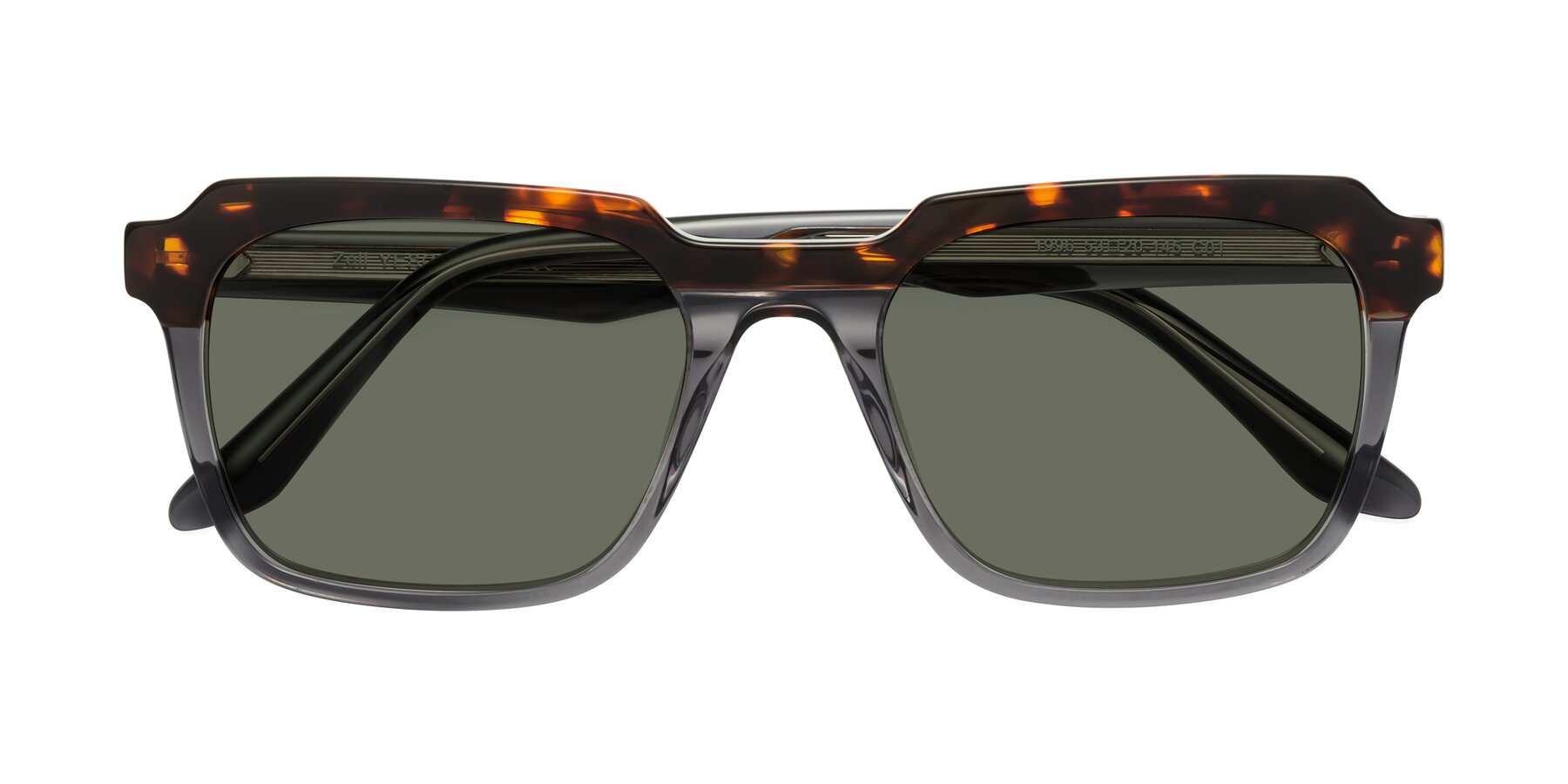 Folded Front of Zell in Tortoise/Gray with Gray Polarized Lenses