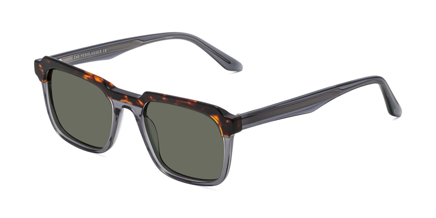 Angle of Zell in Tortoise/Gray with Gray Polarized Lenses
