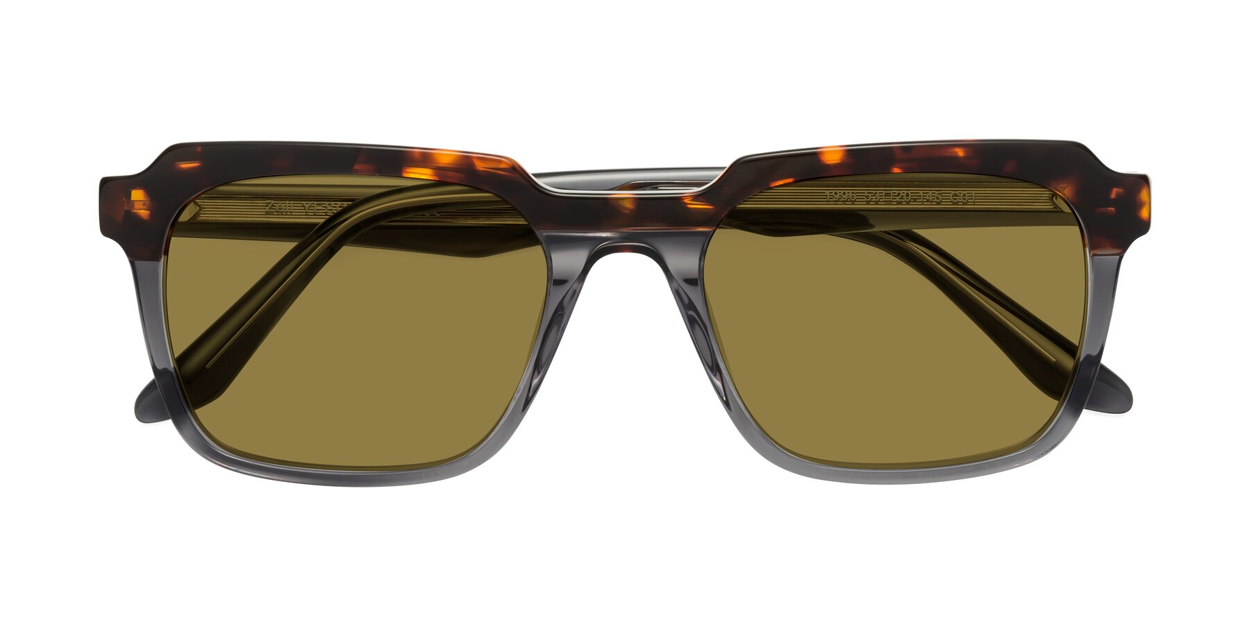 Folded Front of Zell in Tortoise/Gray with Brown Polarized Lenses