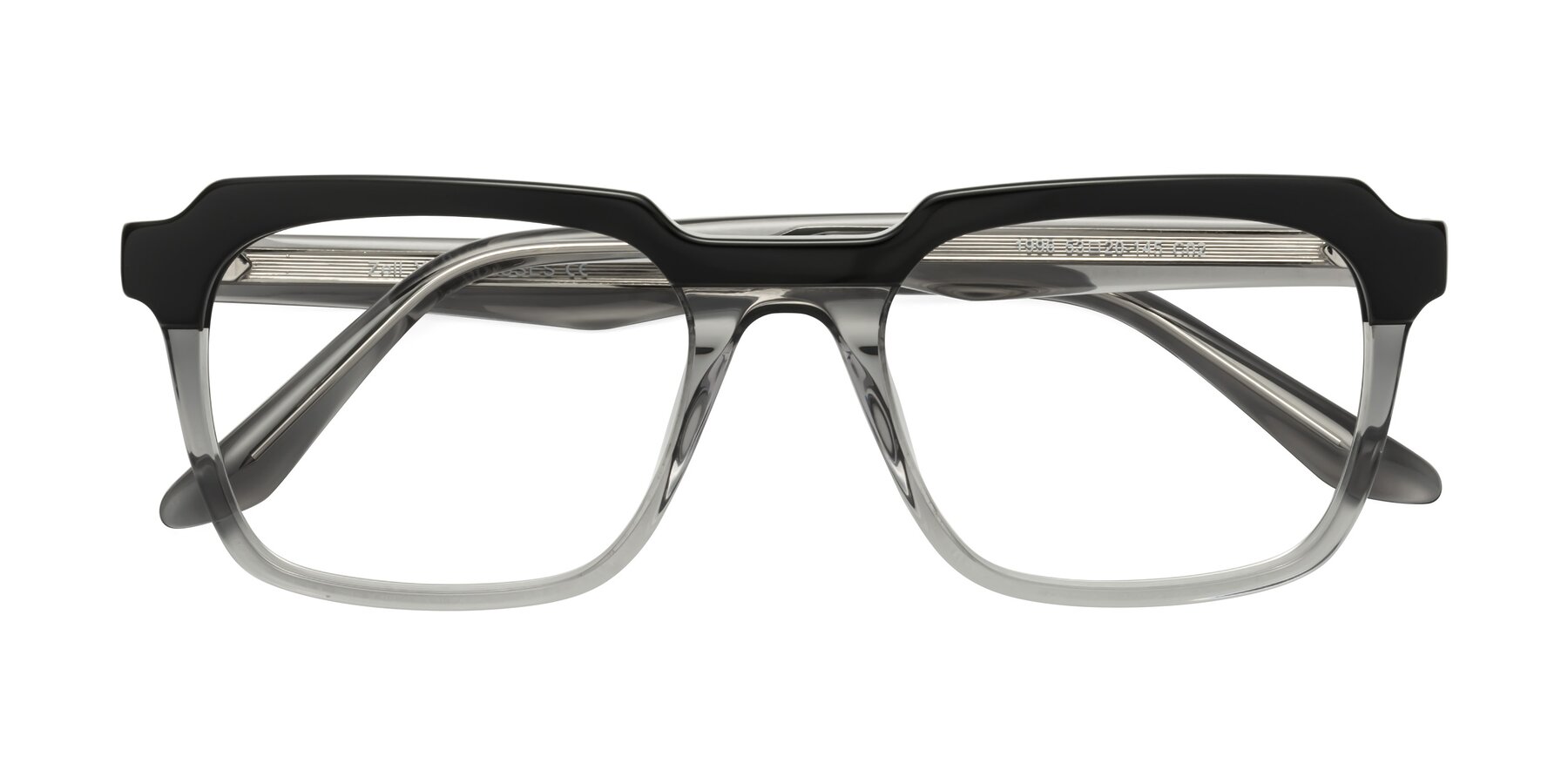 Folded Front of Zell in Black-Gray with Clear Blue Light Blocking Lenses