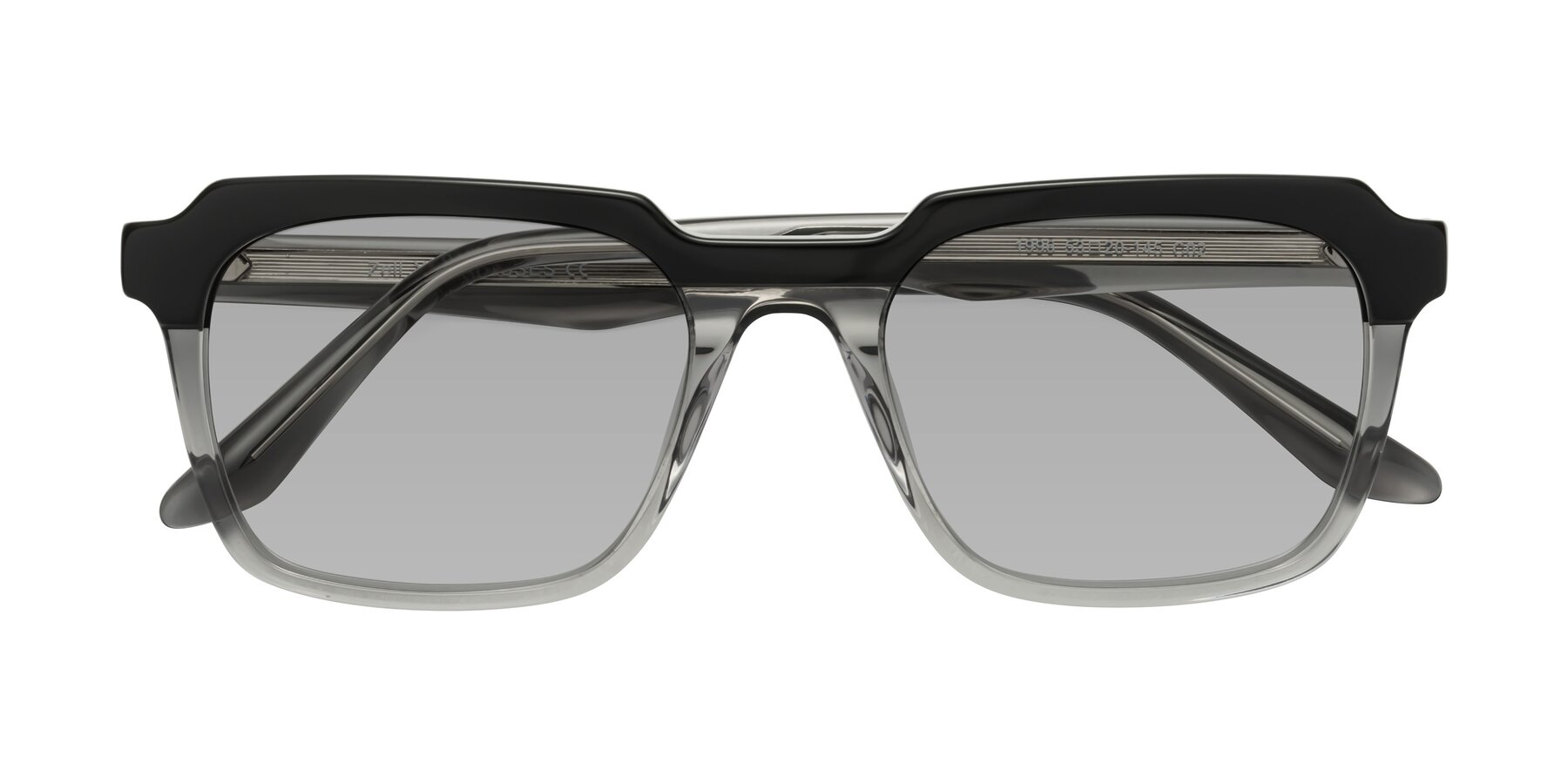 Folded Front of Zell in Black-Gray with Light Gray Tinted Lenses