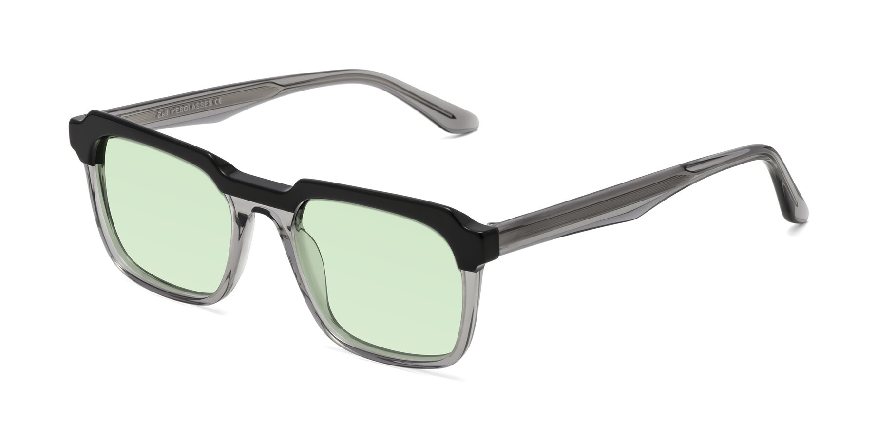 Angle of Zell in Black-Gray with Light Green Tinted Lenses