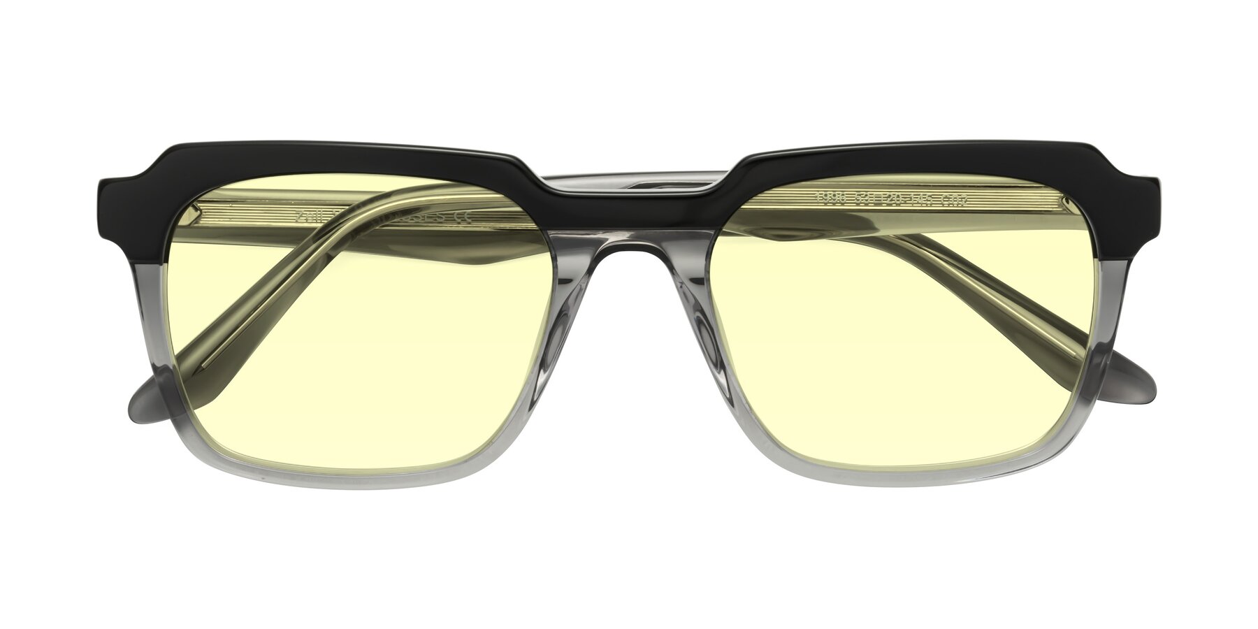 Folded Front of Zell in Black-Gray with Light Yellow Tinted Lenses