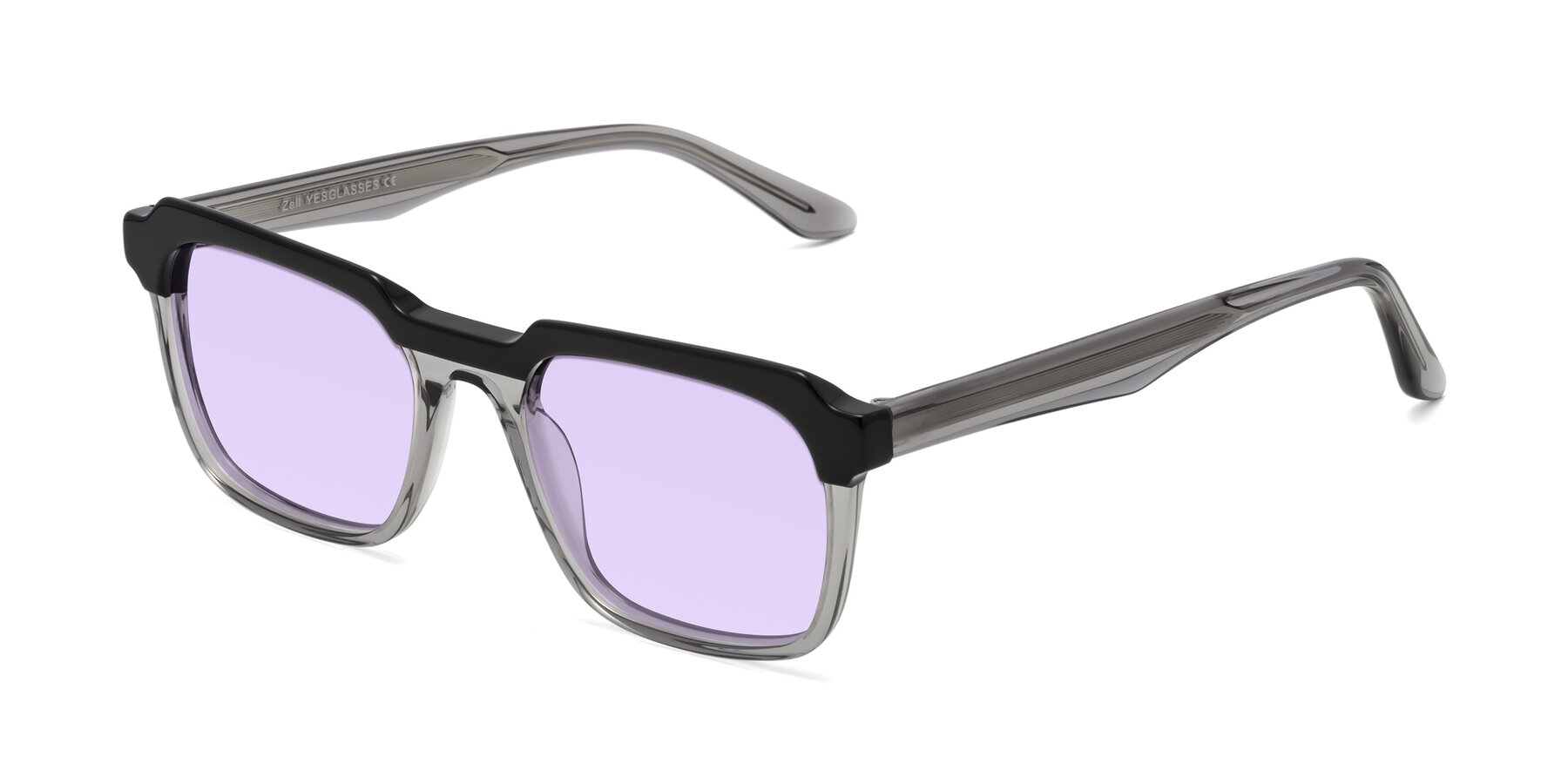 Angle of Zell in Black-Gray with Light Purple Tinted Lenses