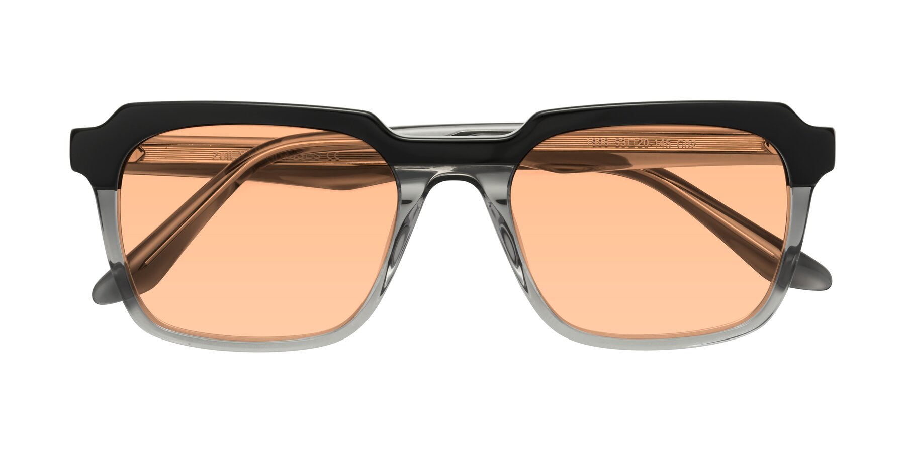 Folded Front of Zell in Black-Gray with Light Orange Tinted Lenses