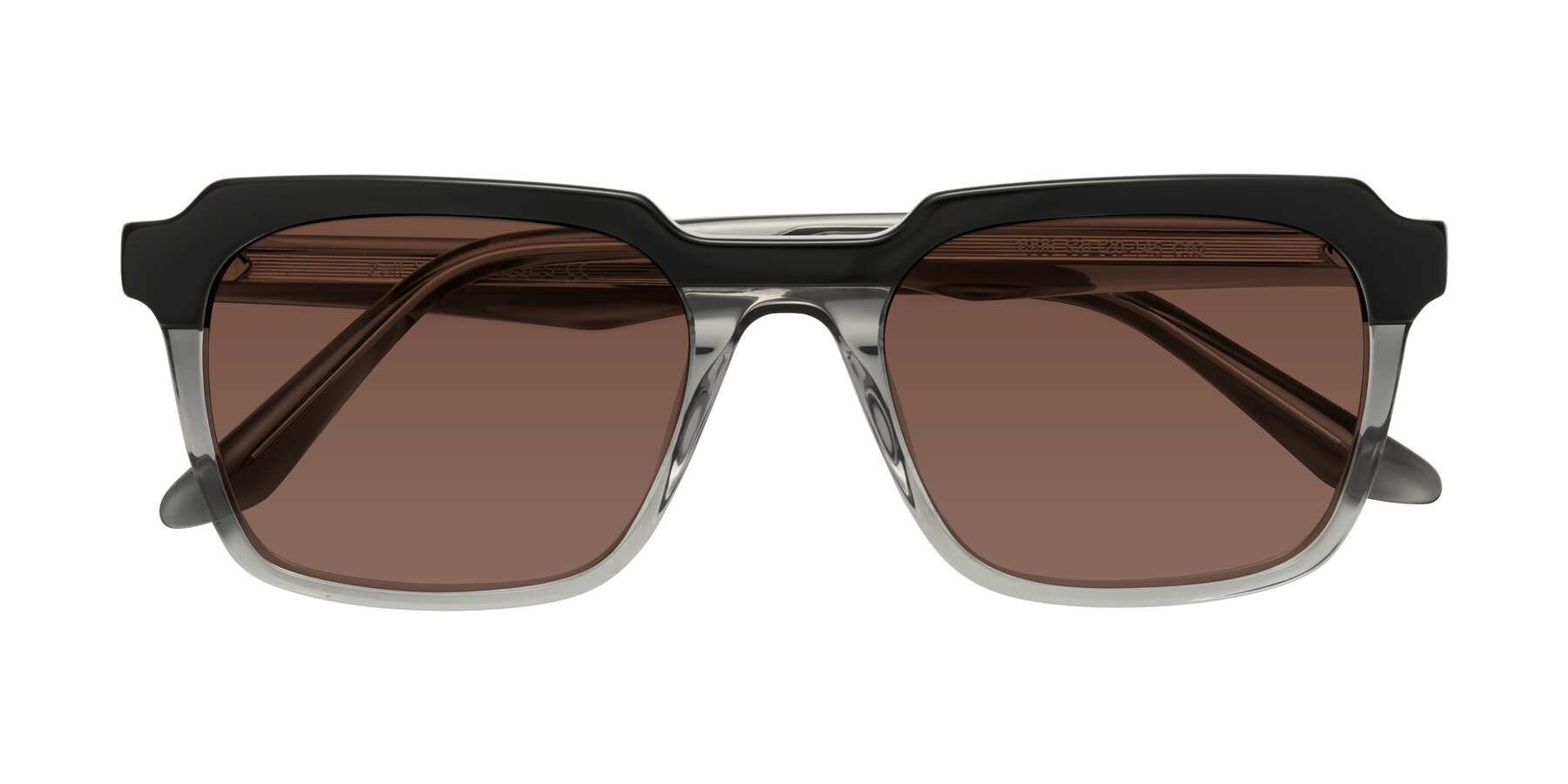 Folded Front of Zell in Black-Gray with Brown Tinted Lenses