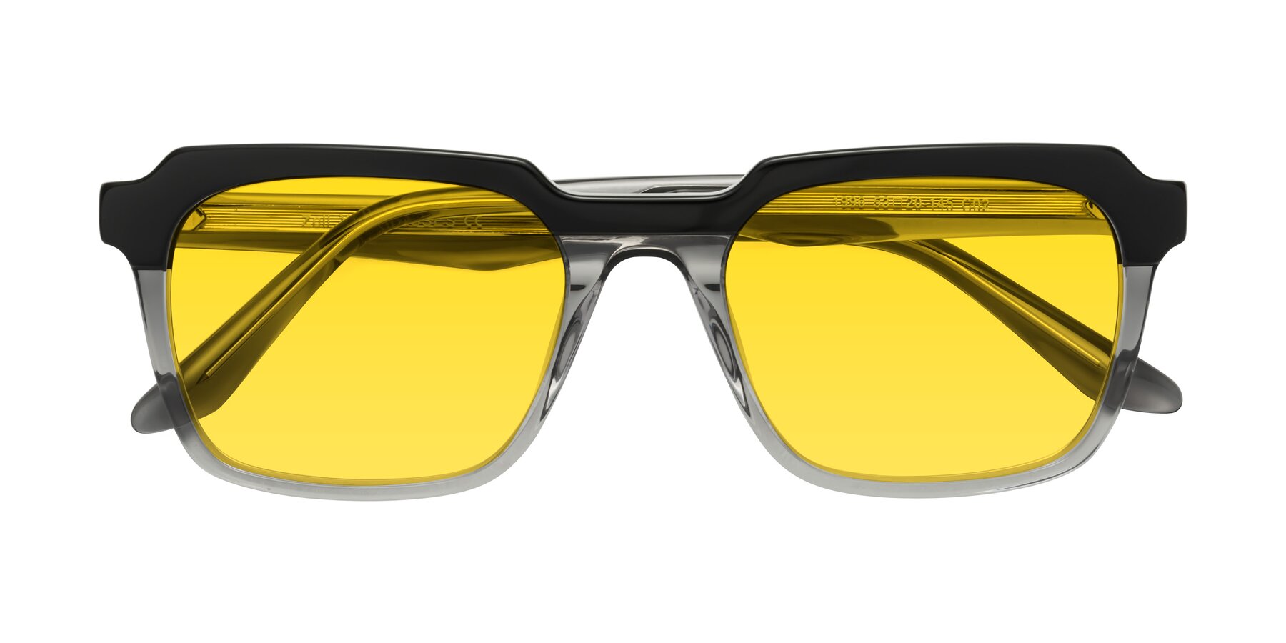 Folded Front of Zell in Black-Gray with Yellow Tinted Lenses