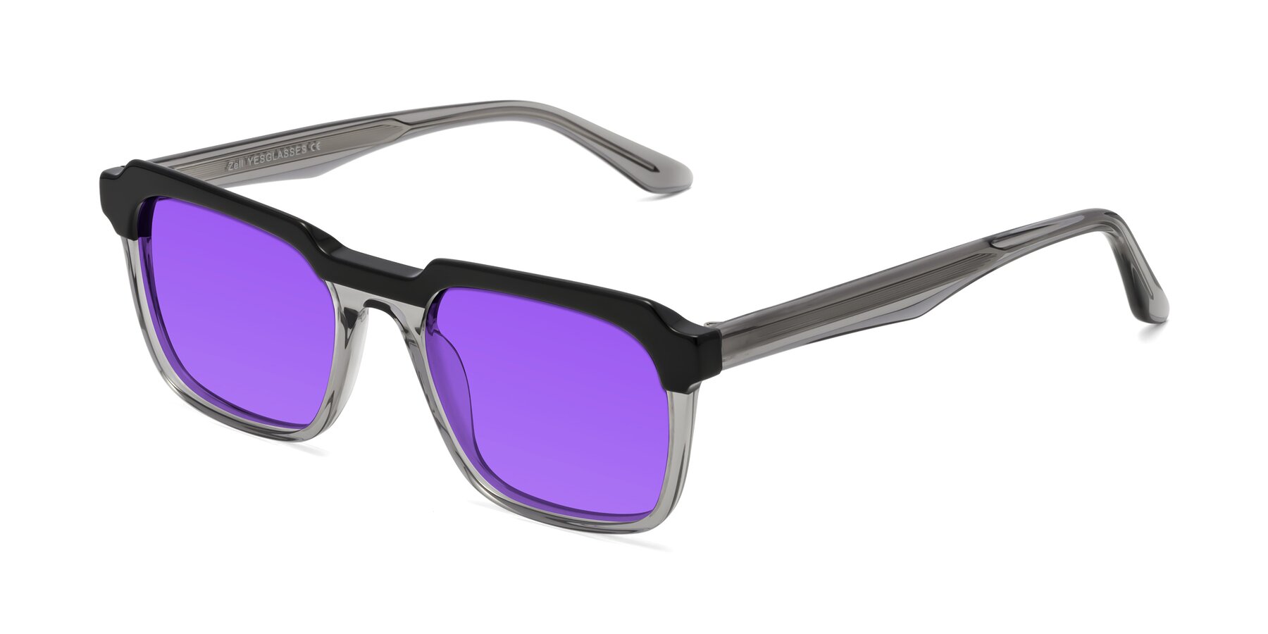 Angle of Zell in Black-Gray with Purple Tinted Lenses