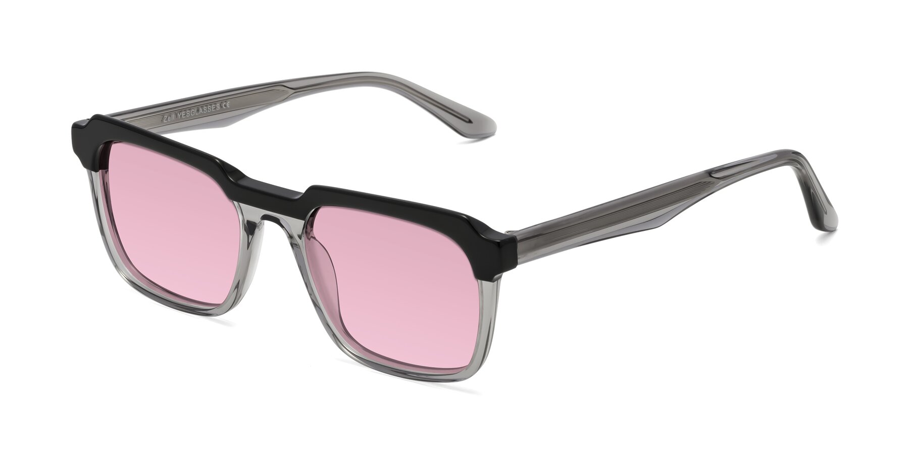 Angle of Zell in Black-Gray with Light Wine Tinted Lenses