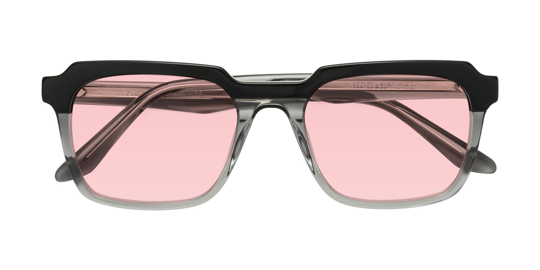 Folded Front of Zell in Black-Gray with Light Garnet Tinted Lenses