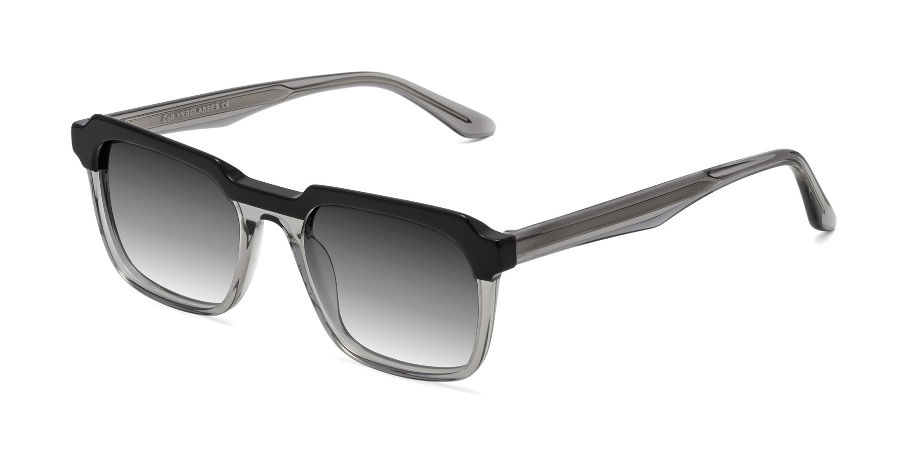 Angle of Zell in Black-Gray with Gray Gradient Lenses