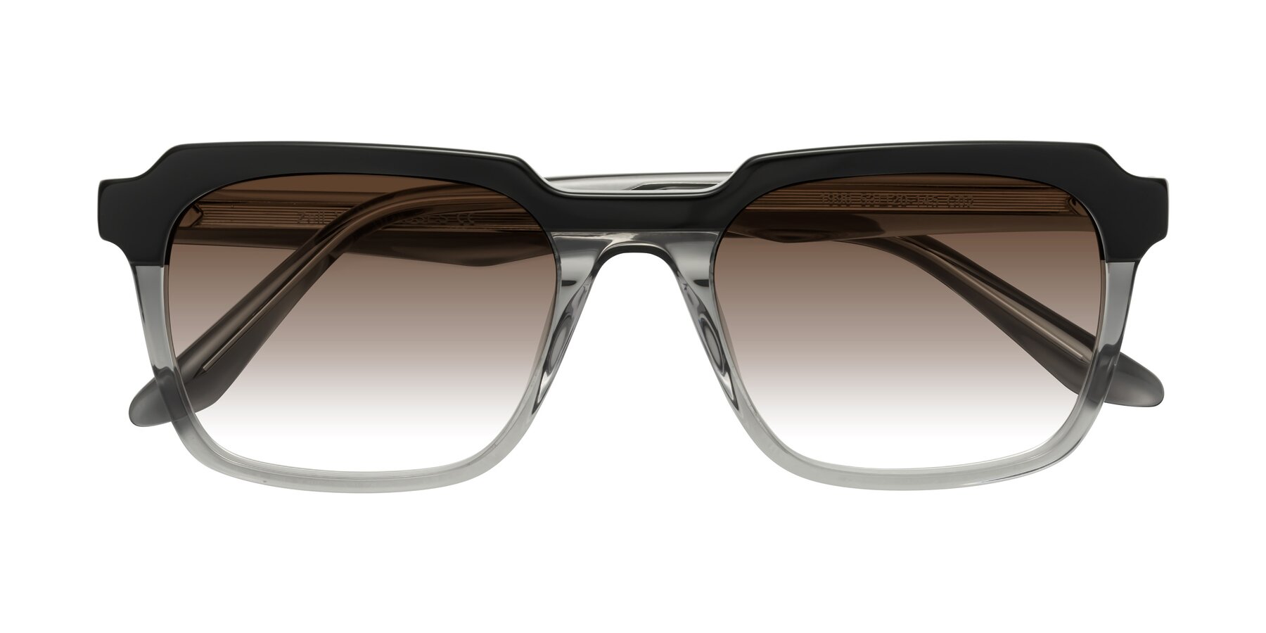 Folded Front of Zell in Black-Gray with Brown Gradient Lenses