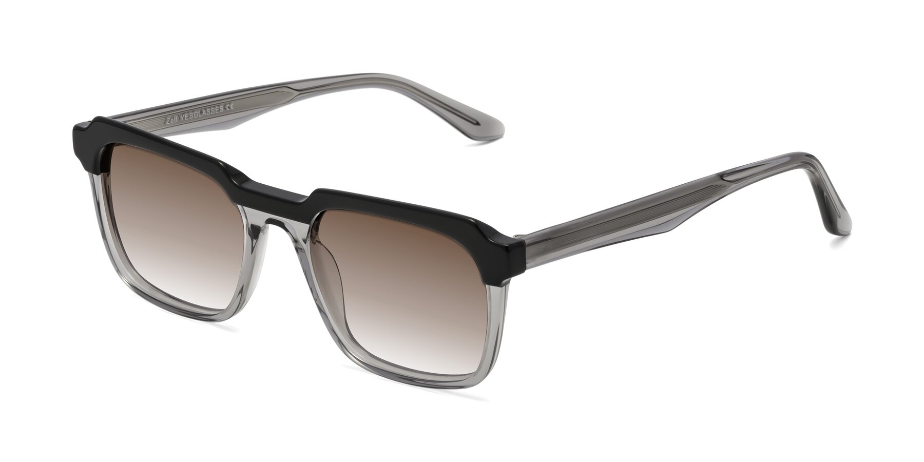 Angle of Zell in Black-Gray with Brown Gradient Lenses