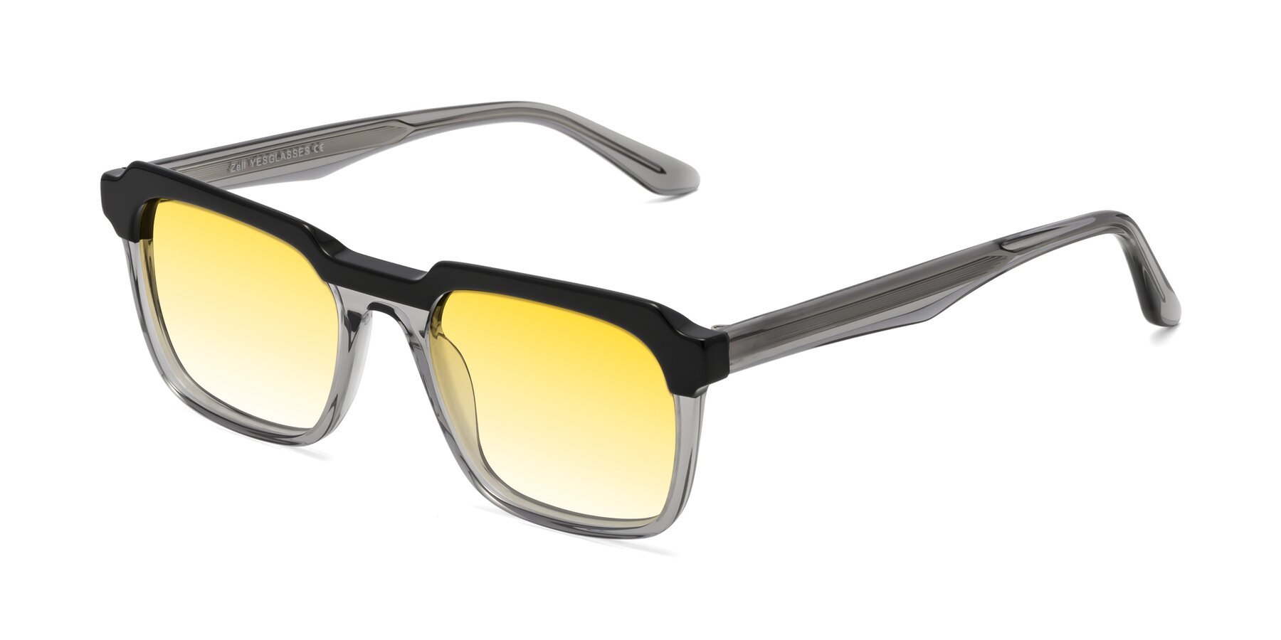 Angle of Zell in Black-Gray with Yellow Gradient Lenses